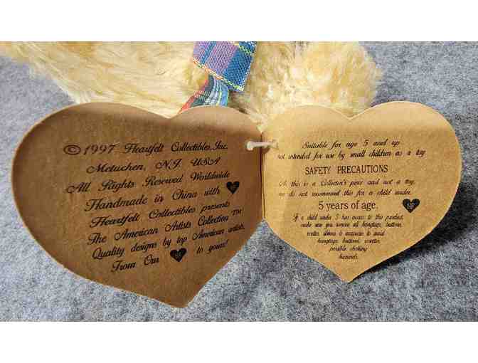 Heartfelt Collectibles Bear 1997 Stuffed Teddy Bear, Vintage American Artist - With Tags