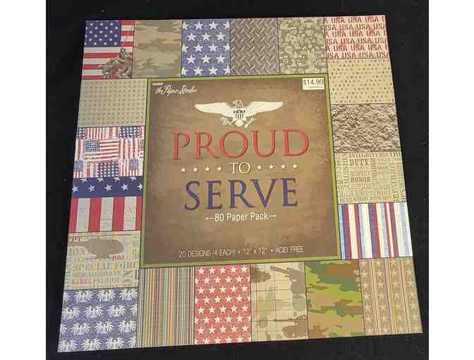 #9 - 12x12 "Proud to Serve" Scrapbook Paper Pack - 80 Sheets (20 Designs, 4 Each) - Photo 1