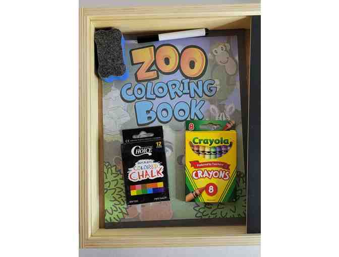Kids Art Box- Whiteboard/Chalkboard Combo with Supplies- Creative Fun for Busy Hands
