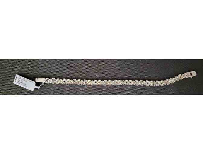Sarafina Silver Tone Diamond Accent Hugs & Kisses Bracelet - New