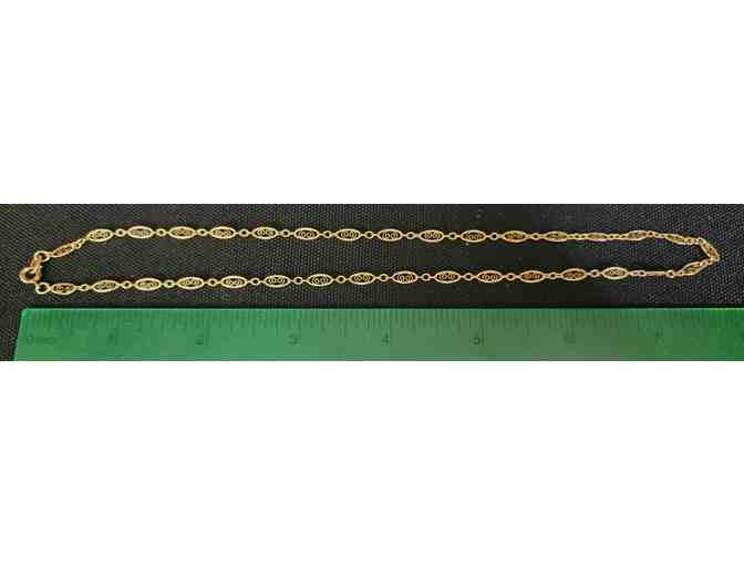 Vintage 90s gold plated French Filigree Necklace 16 inches