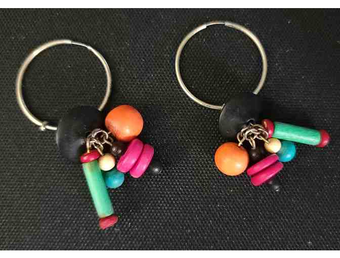 Vintage Beaded bracelet 7 inches and 2 sets of hoop earrings