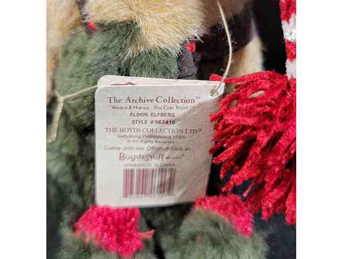 Boyds Eldon Elfberg Bear 6-inch Christmas Ornament Fully Jointed #562416