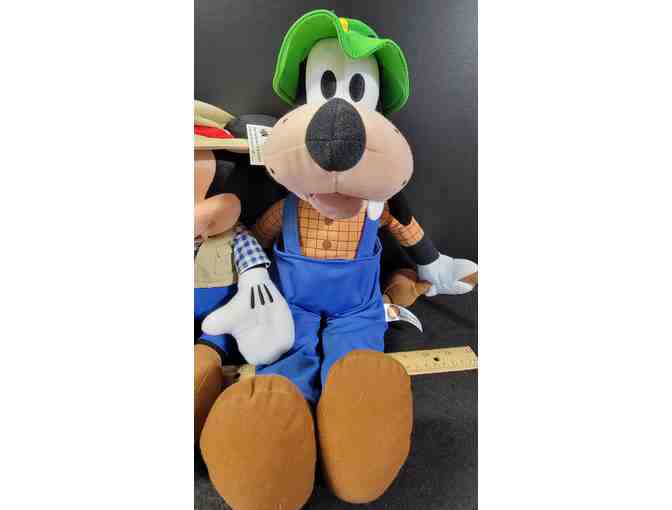 Disneyland Resorts Plush Lot - 16' Mickey w/ Vest and 20' Fishing Goofy - NWT
