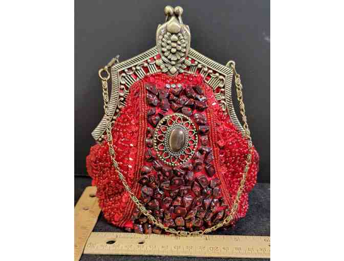 1920s Vintage Beaded Annalise Evening Handbag - Clutch Sequin Rhinestone - Photo 1