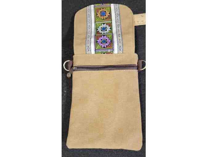 Embroidered Canvas Crossbody Bag 4.5" across - Photo 3