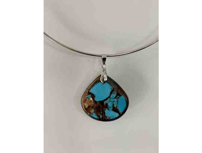 Dyed Jasper Metal Pendant