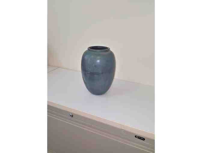 Verde patina with brass trim antique vase