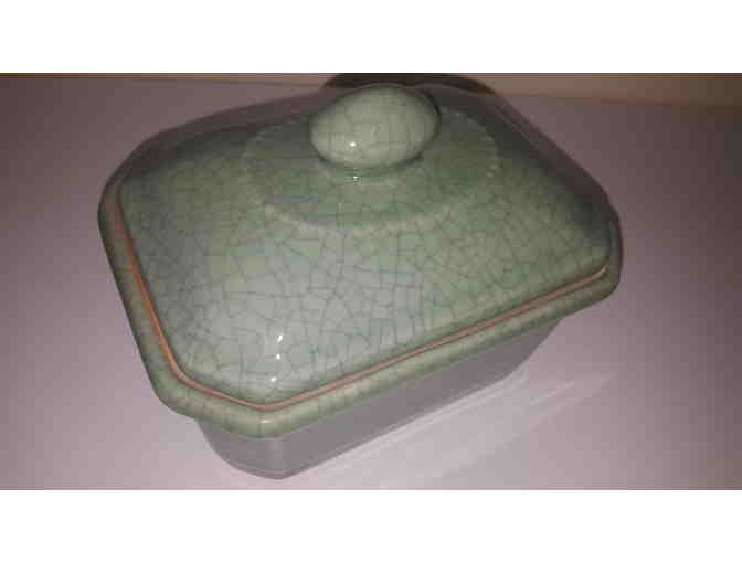Celadon crackled covered box