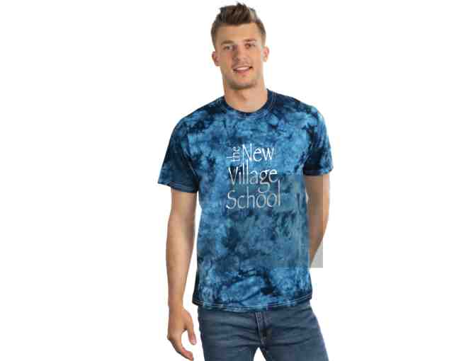 Tie-Dyed New Village School T-Shirt! Dark Blue