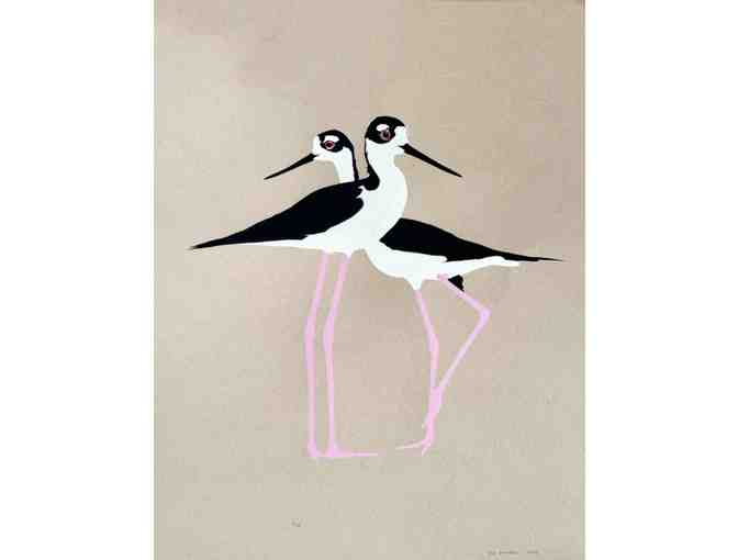 Jenn Kindell | Love Birds (Black Neck Stilts) Screenprint