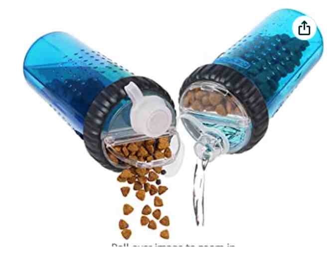 Dexas Snack-Duo Dual Chamber 16 Ounce Hydration Bottle & Snack Container