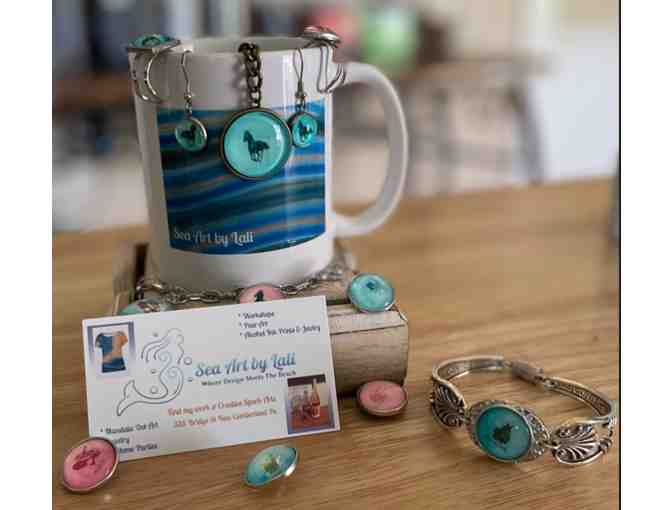 Sea Art by Lali - Earrings, 2 Bracelets, 2 Rings, Key Chain