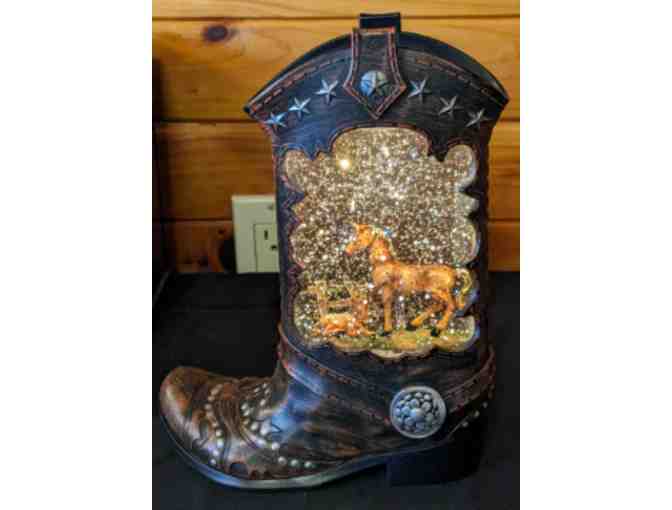 Snow Globe Cowboy Boot