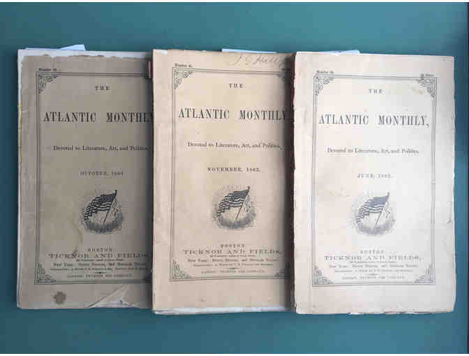 ATLANTIC MONTHLY - 12 VOL. SET - FIRST EDITION - THOREAU, EMERSON, & ALCOTT