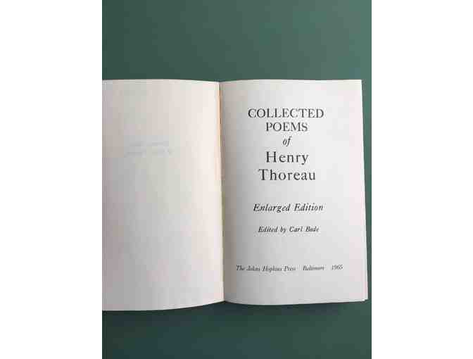 SIGNED COPY: Collected Poems of Henry Thoreau, Edited & Signed by Carl Bode