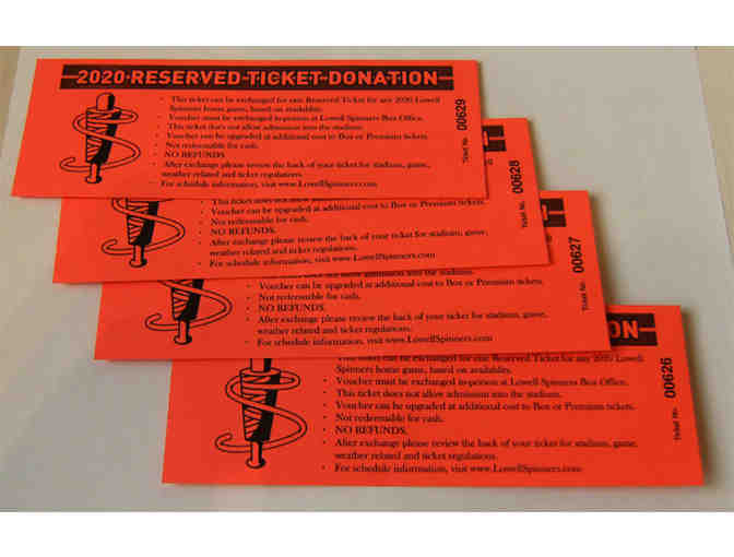 Lowell Spinners, Class A Baseball, Lowell, MA (4 reserved tickets to a home game)
