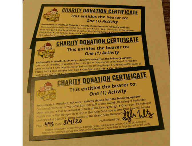 Kimball Farm, Westford, Mass. - 3 Activity Passes