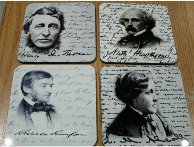 Concord Authors Coaster Set of four (cork-backed)