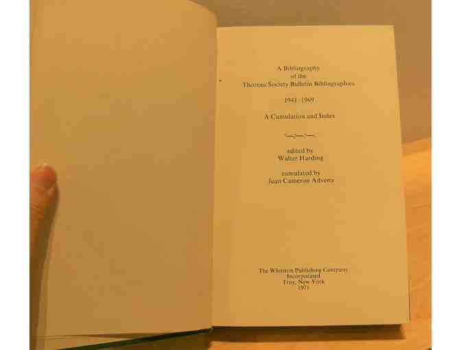 Bibliography of the Thoreau Society Bulletin Bibliographies, 1941-1969 (Harding, 1971)