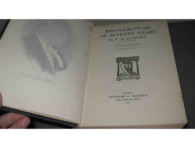 Recollections of Seventy Years, by Frank Sanborn (2 vols., 1909)