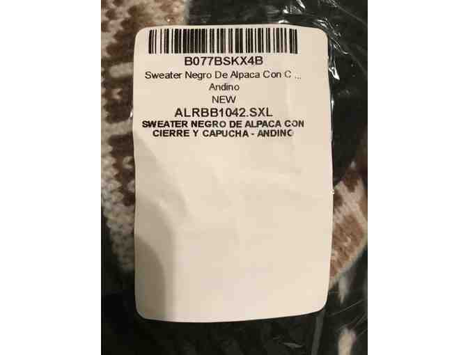 Gamboa Black Alpaca Full Zip Hoodie Sweater for Women (Size XL)