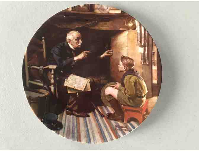 'The Veteran' and 'Tender Loving Care' Norman Rockwell Collector Plates