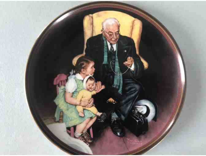 'The Veteran' and 'Tender Loving Care' Norman Rockwell Collector Plates