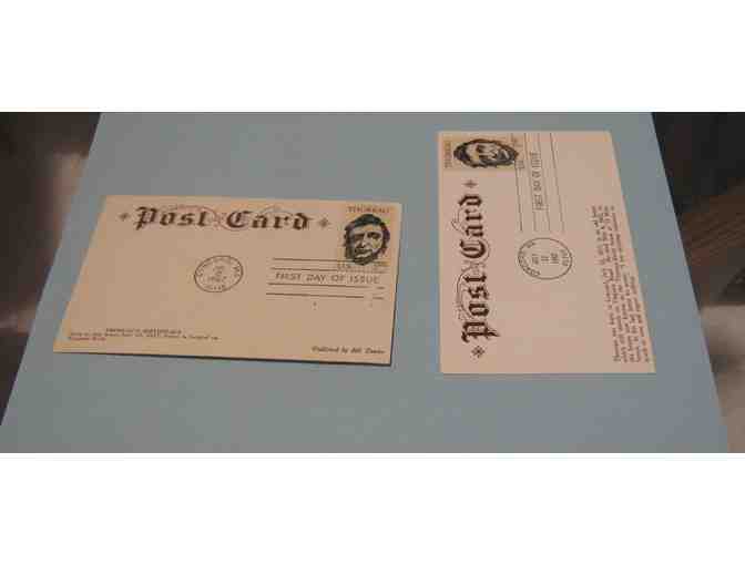 1967 First Day of Issue Postcards with Baskin Thoreau Stamps (2)