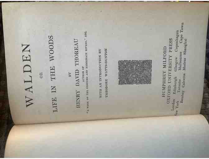 Walden, by Henry David Thoreau (The World's Classics, v. LXVIII, Oxford, 1924)