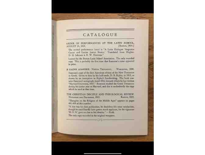 Ralph Waldo Emerson: An Exhibition held at the Concord Free Public Library, 1953 booklet