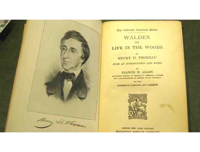 Walden, by Henry D. Thoreau, intro by Francis H. Allen, Houghton Mifflin, 1910
