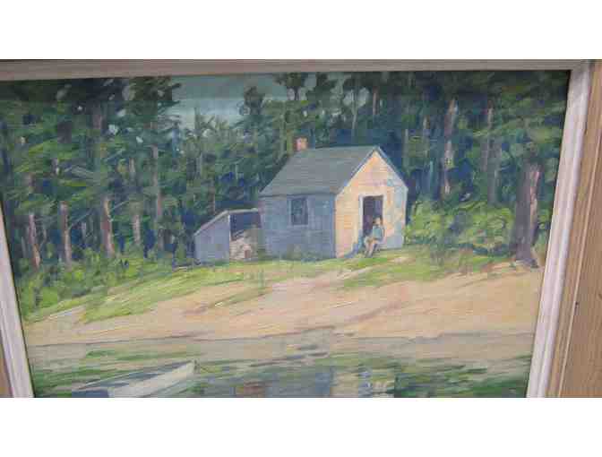 Thoreau at Walden Pond, original oil painting on canvas by Anton Kamp (1898-1984)