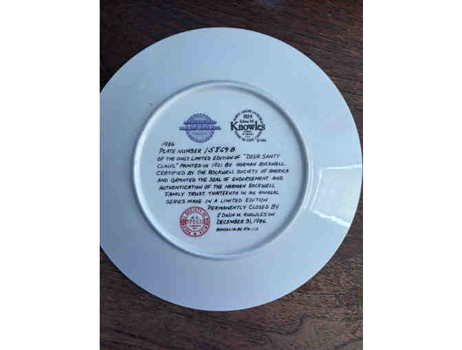 'Deer Santy Claus' Norman Rockwell Limited Edition Collector's Plate