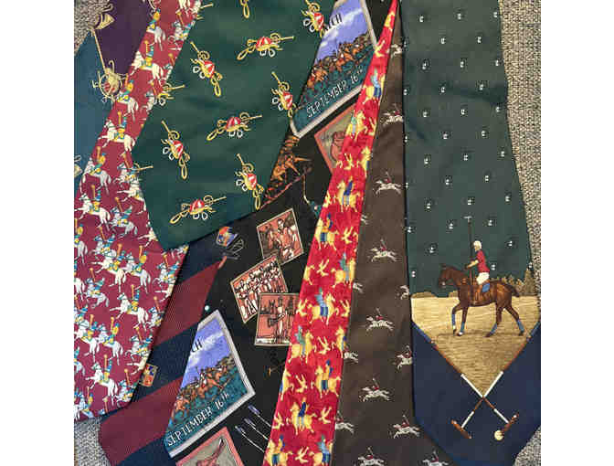 Vintage Polo-Themed Eight Necktie Collection - Photo 2