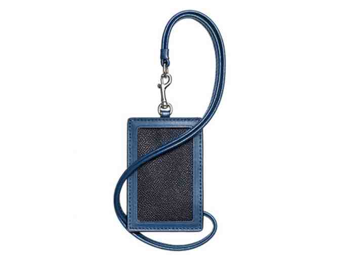 COACH LANYARD ID CASE IN COLORBLOCK - KHAKI/BLUE - NWT