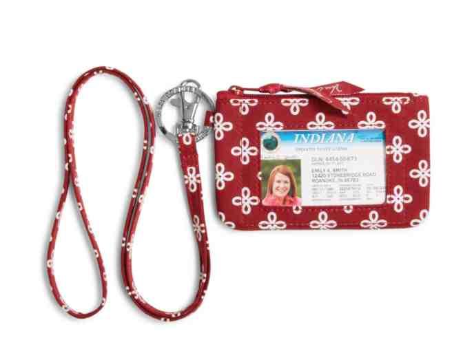 Vera Bradley Collegiate Zip ID Lanyard - Indiana University