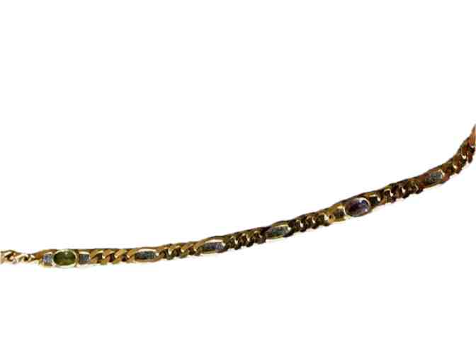 Gold over Sterling Sliver Amethyst and Peridot Necklace