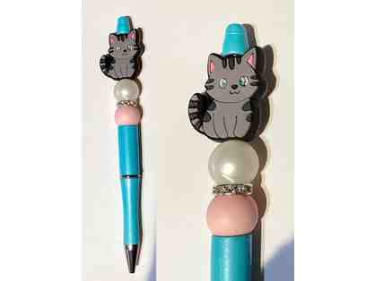 Handcrafted Beaded Cat Pen