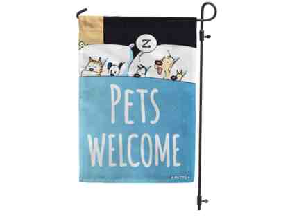 Mutts Pets Welcome Garden Flag