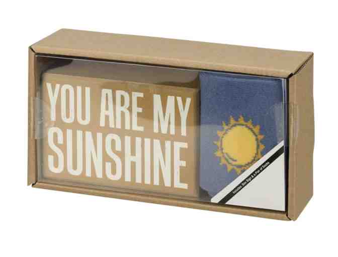 You are My Sunshine Box Sign And Sock Set - Photo 1