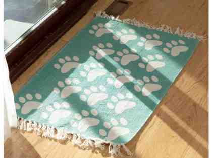 Printed Paws Woven Cotton Rug