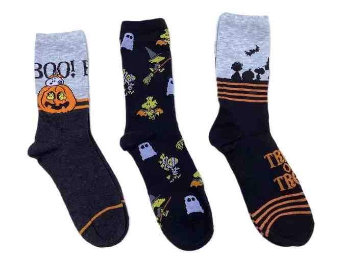 Set of Three Peanuts Halloween Womens Socks - Photo 1