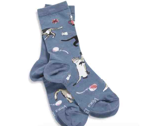 Vera Bradley Crew Socks in cats meow - Photo 1