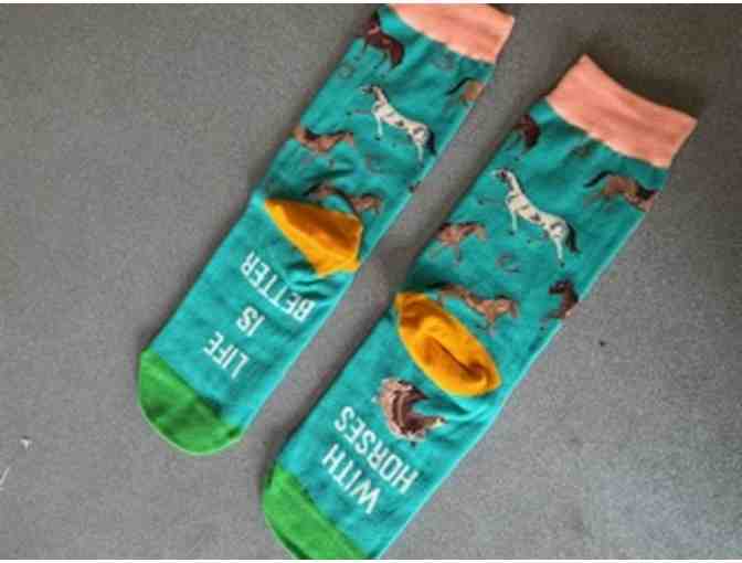 Life is Better with Horses Crew Socks - Photo 1