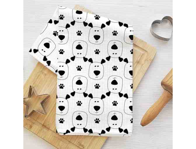 Black and White Dog Sketches Kitchen Towel - Photo 1