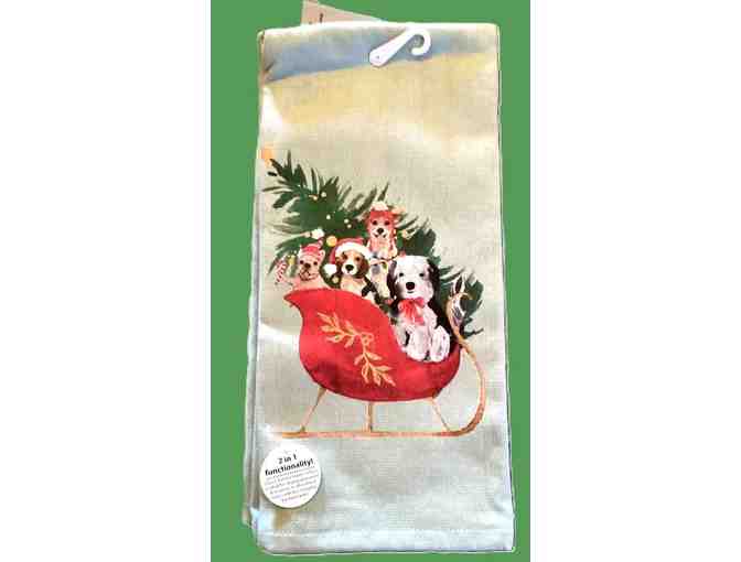 Set of Two Howl-iday Dogs Kitchen Towels - Photo 1