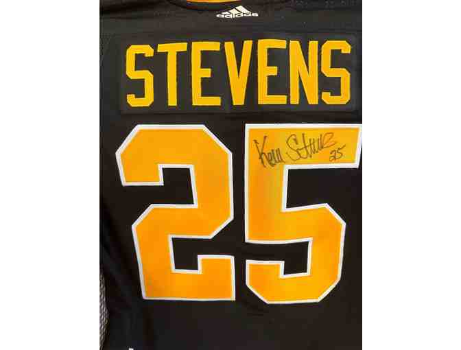 Autographed 'Artie', Former Pittsburgh Penguin Kevin Stevens Signed Jersey & Photo