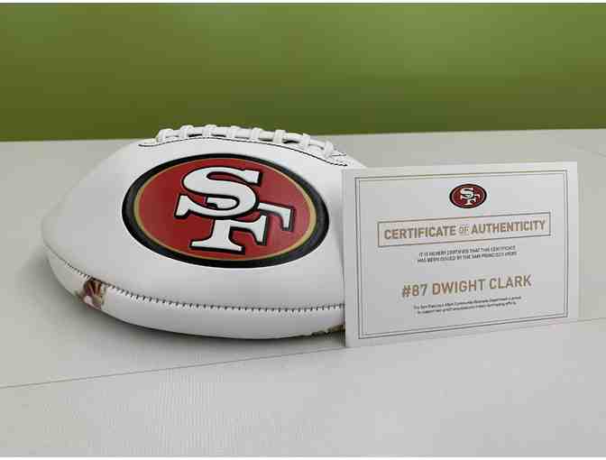 Dwight Clark Limited Edition SF 49ers Football with 'The Catch' Diagram