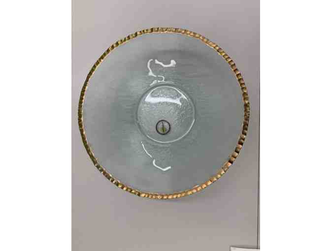 Annieglass Edgey 13 1/4 Round Bowl - Gold